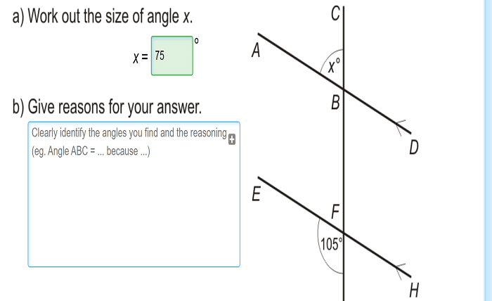 work out the size of angle x mathswatch